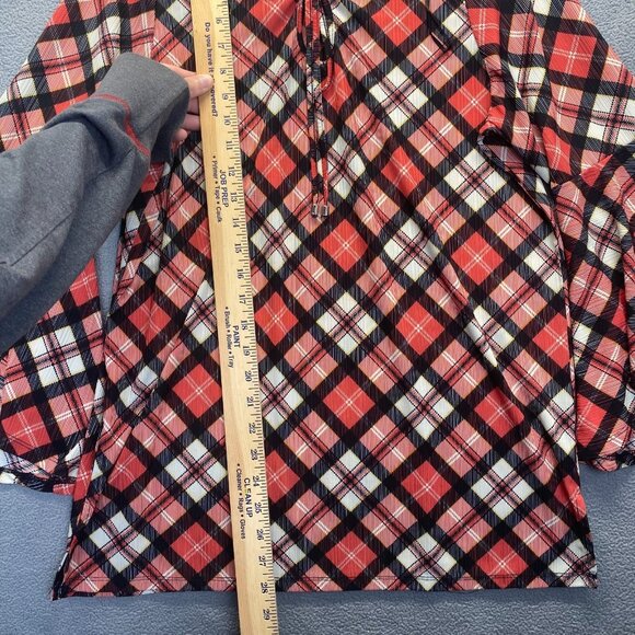 Chances‎ R Women’s Size Large Bell Sleeve Top Blouse Red Black - Picture 5 of 9